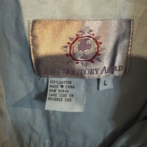 Territory Ahead Shirt Large Blue Button Down Short Sleeve Dual Pocket Cotton - Picture 3 of 7